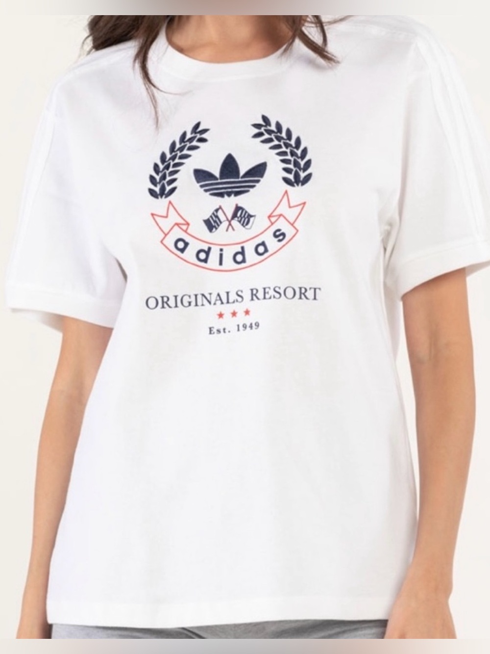 Adidas Originals Resort Graphic Tee XL White Americana Logo T-Shirt